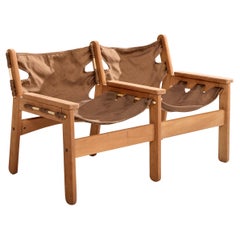 Brasilianische Designerin, Bank, Holz, Segeltuch, Brasilien, 1970er Jahre