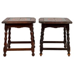 Pair of Catalina Tile Spanish Revival End or Side Tables