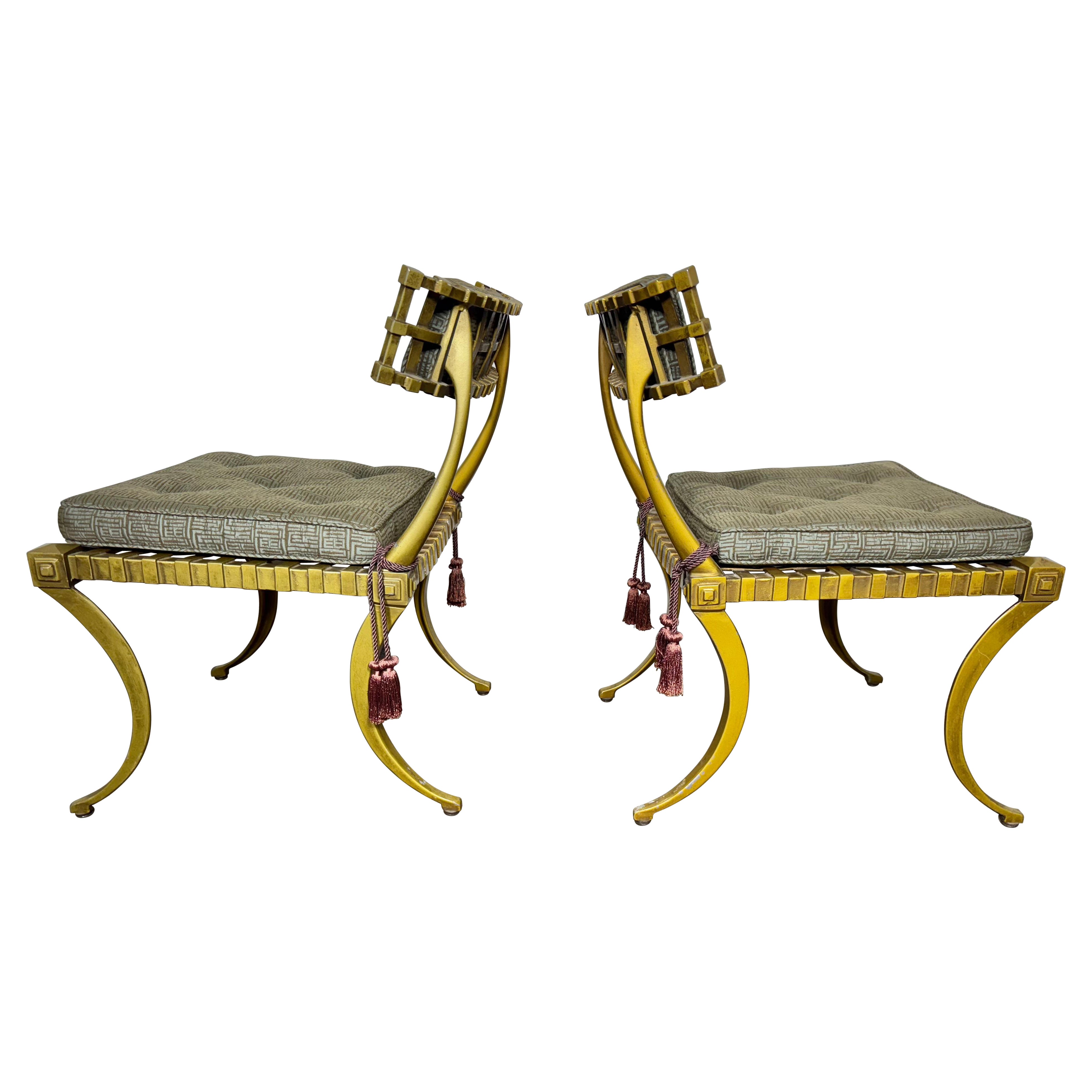 Pair Vintage Cast Aluminum "Klismos" Dining by Thinline of California 1960's