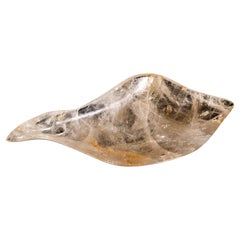 Bol en cristal de quartz fumé sculpté à la main