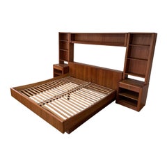 D-Scan Teck King-Size Platform Bed Nightstands & Shelving Unit