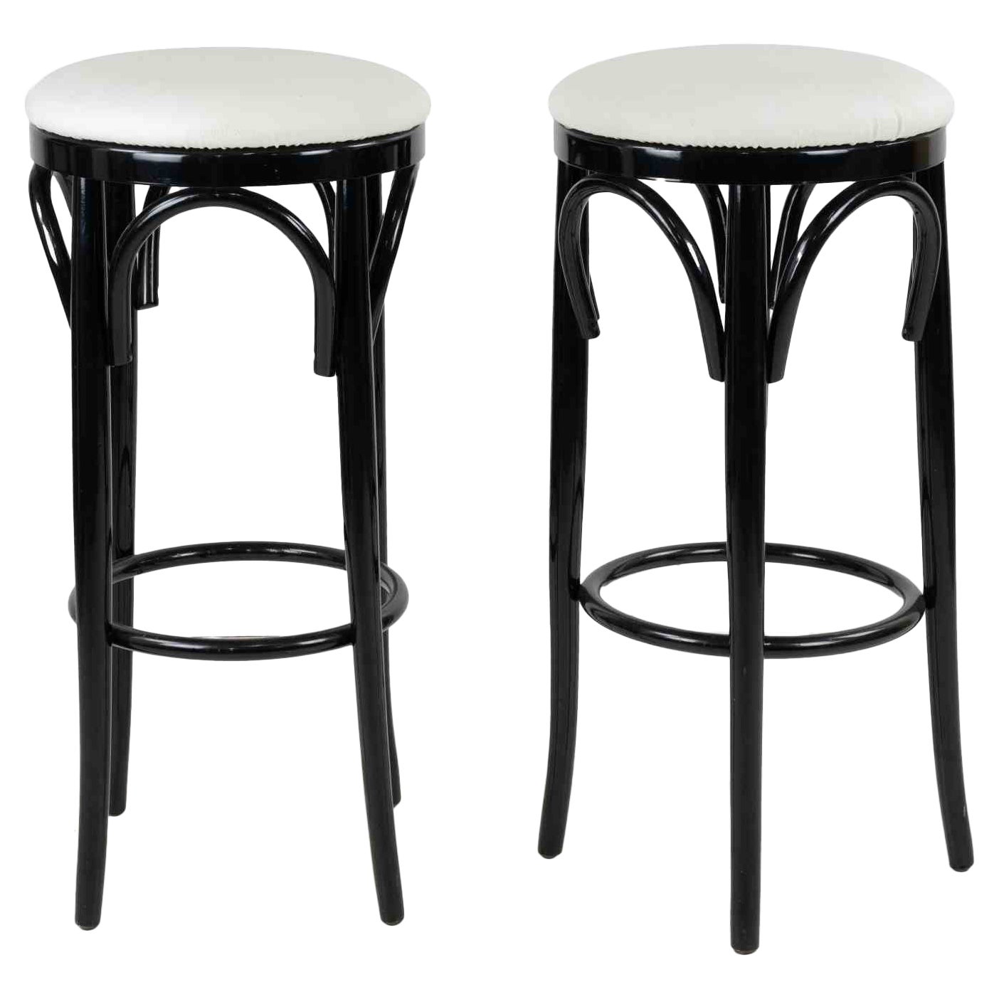 Pair of Stools Art Deco Style, italy, 1970s