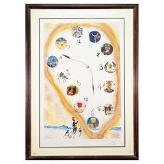 Lithographie surréaliste moderne dans le style de Salvador Dali Time & Space encadrée