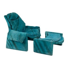 Sillón y reposapiés vintage P60 de V. Introini para Saporiti, Italia, años 60