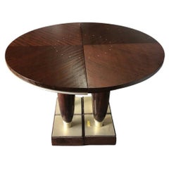 James Evanson Studio African Mahogany Bone Insets Dining Table 1987