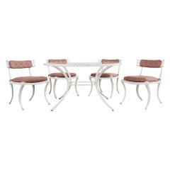 Table de jardin Thinline et quatre chaises néoclassiques Klismos
