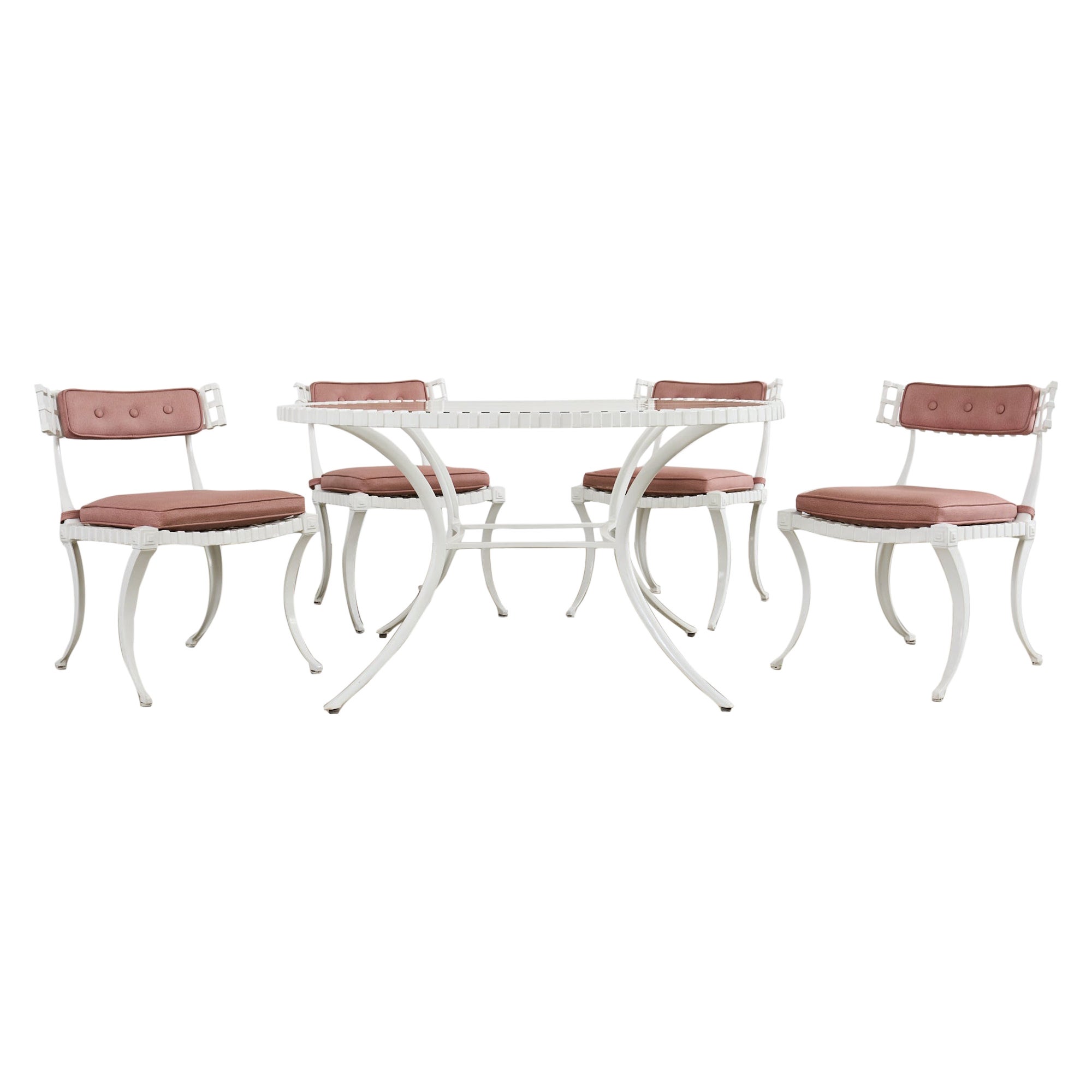 Thinline Garden Dining Table and Four Neoclassical Klismos Chairs