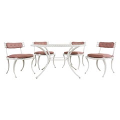 Table de jardin Thinline et quatre chaises néoclassiques Klismos