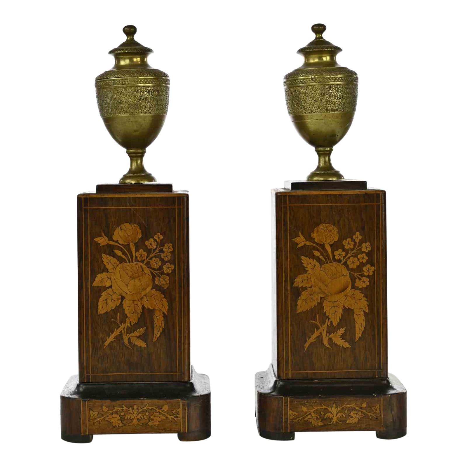 Coppia di vasi in bronzo Impero francese, XIX secolo
