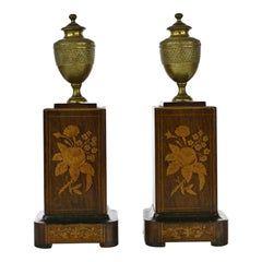 Antique Pair of Bronze Vases French Empire, 19th Century