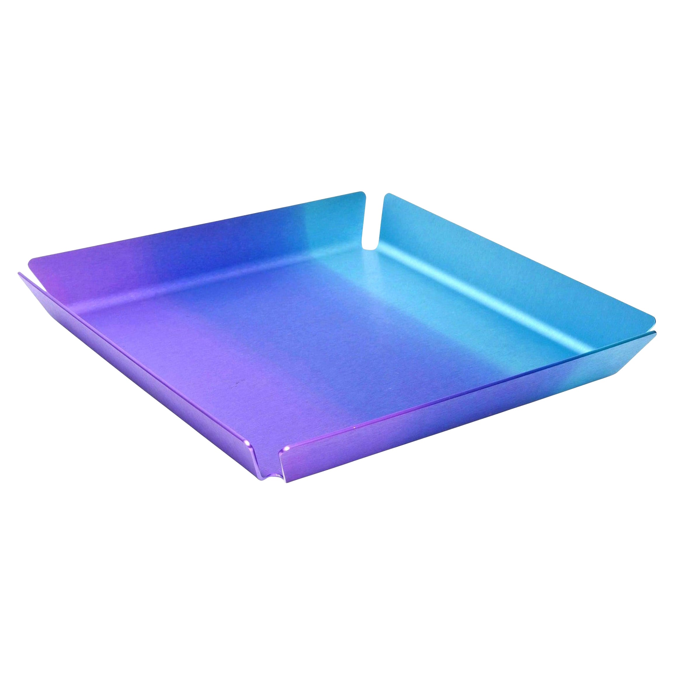 Neal Fray for Opening Ceremony Anodized Purple Turquoise Aluminum Tray Barware For Sale