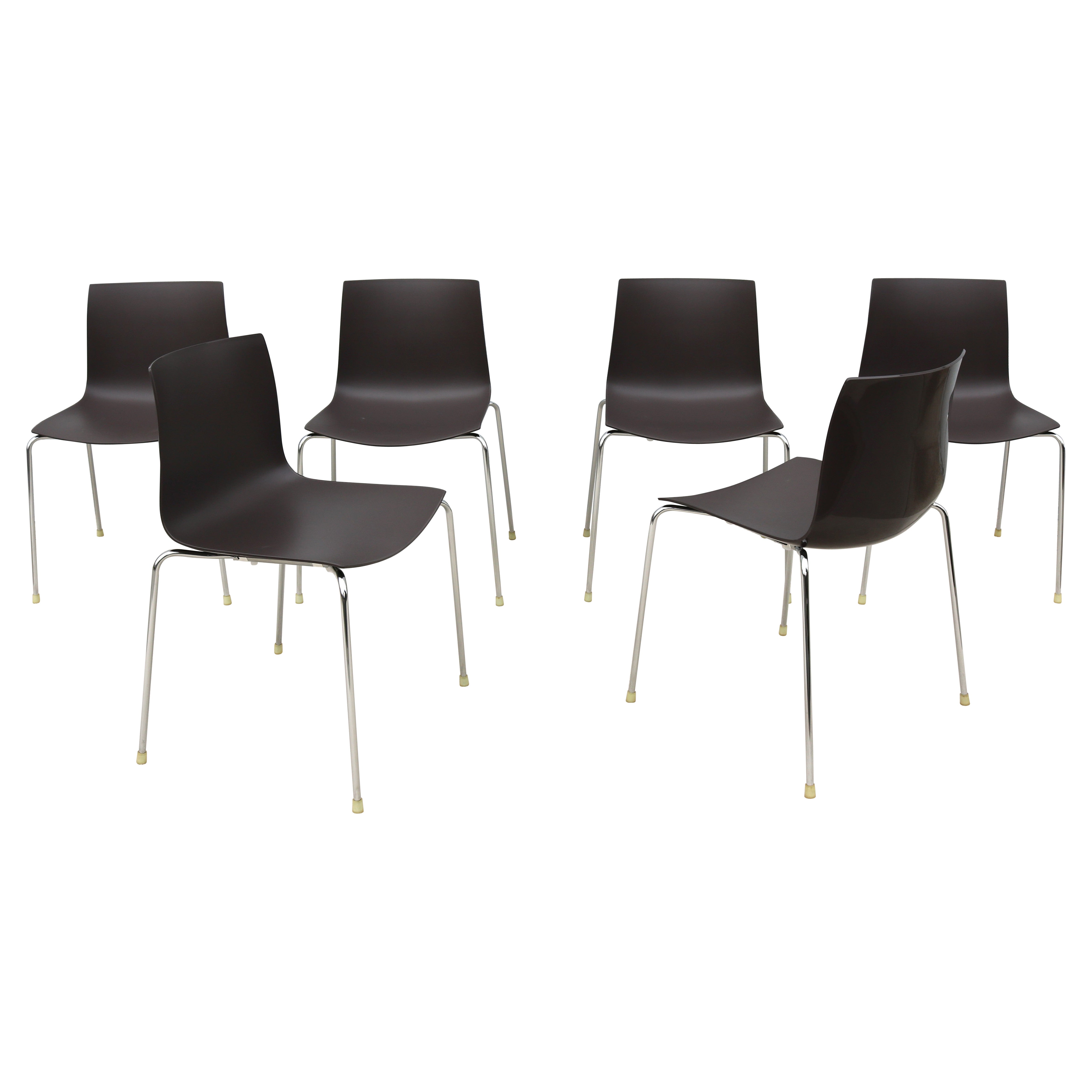 Italian Modern Lievore Altherr Molina for Arper Catifa 46 Dining Chairs Set of 6