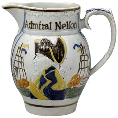 Commemorative of Admiral Nelson and Captain Berry Prattware Pitcher, circa 1805