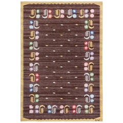 Tappeto svedese vintage a trama piatta di Solveig Westerberg, presso Doris Leslie Blau