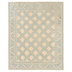 Doris Leslie Blau Vintage Chinese Art Deco Rug in Celadon and Ivory