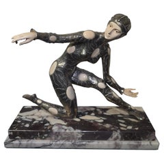 Silvered Bronze Sculpture signed Demètre H. Chiparus