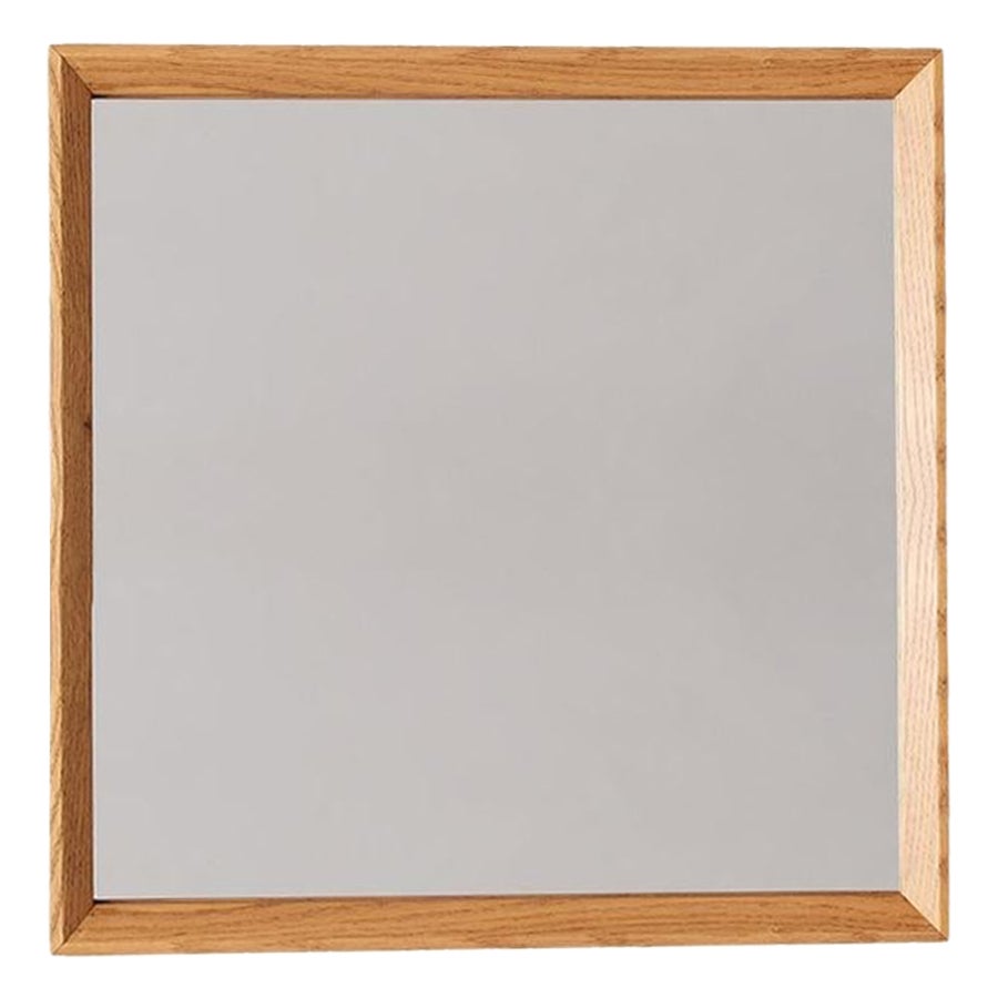 Square Oak-Framed Mirror – REGULAR Series (40x40 cm)