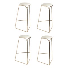 Ensemble de 4 tabourets de comptoir Flow Gold de Enrico Girotti en COL