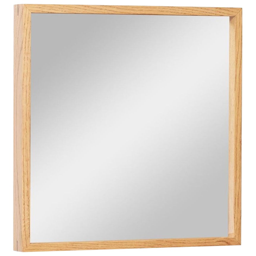 Square Oak-Framed Mirror – EDGE Series (40x40 cm)