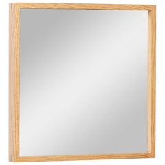 Square Oak-Framed Mirror – EDGE Series (40x40 cm)