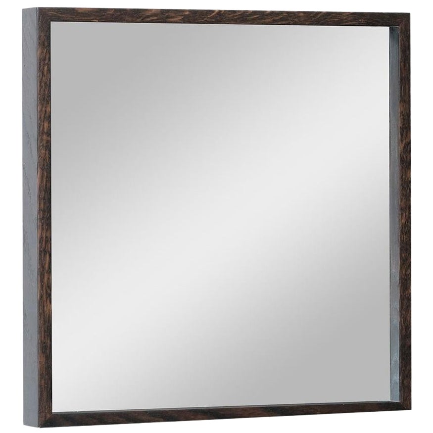Square Oak-Framed Mirror – EDGE Series (40x40 cm)