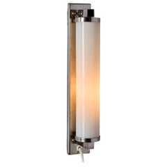 The 1930s Finnish Cylindrical Glass Plug-in Wall Lamp in the Maneuver of Paavo Tynell