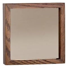 Small Square Bronze Mirror with Wooden Frame – EDGE