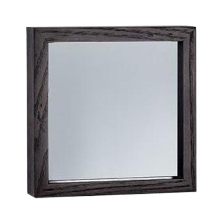 Petit miroir carré fumé avec cadre en bois - EDGE