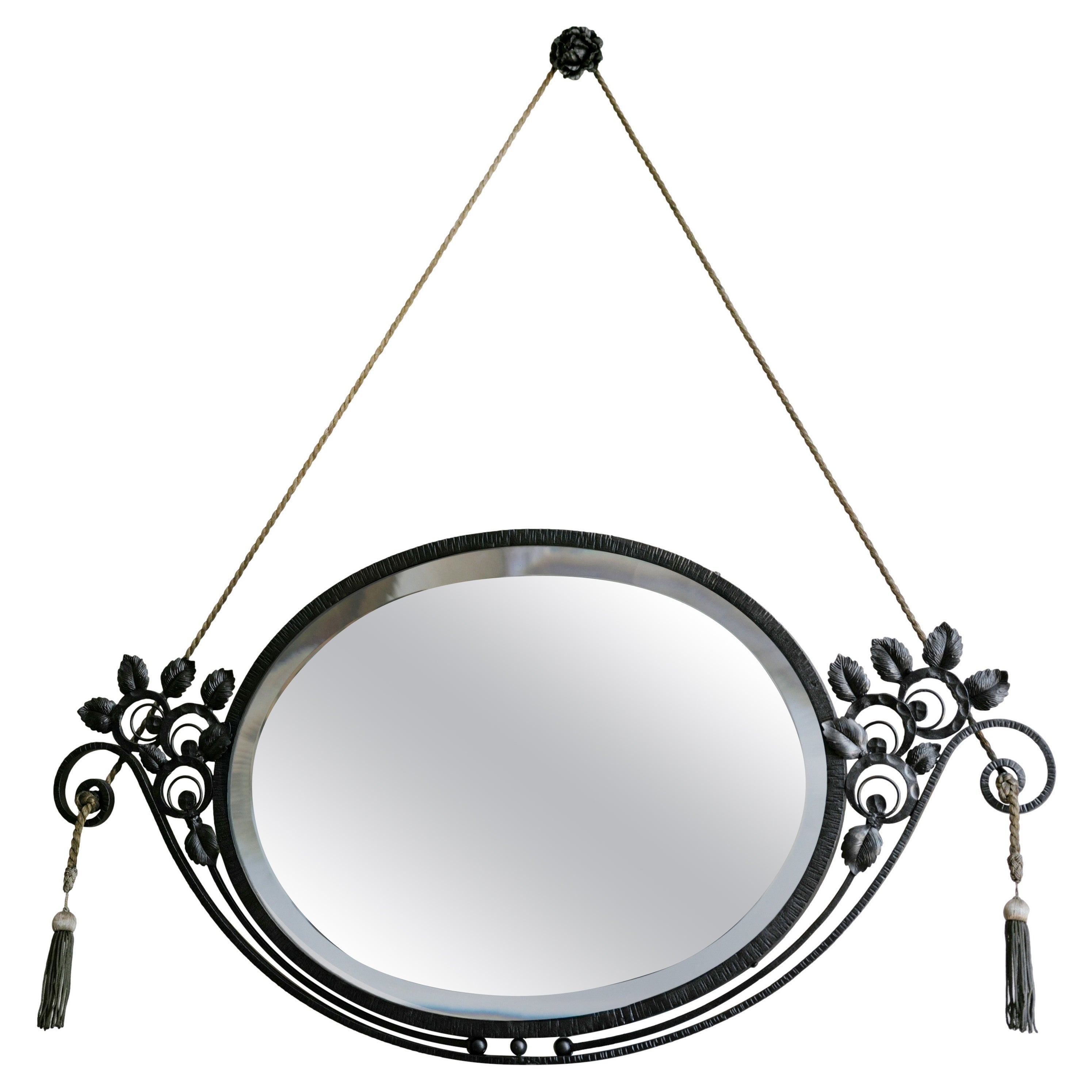 Rare Art Deco Rosebush Wall Mirror, 1920