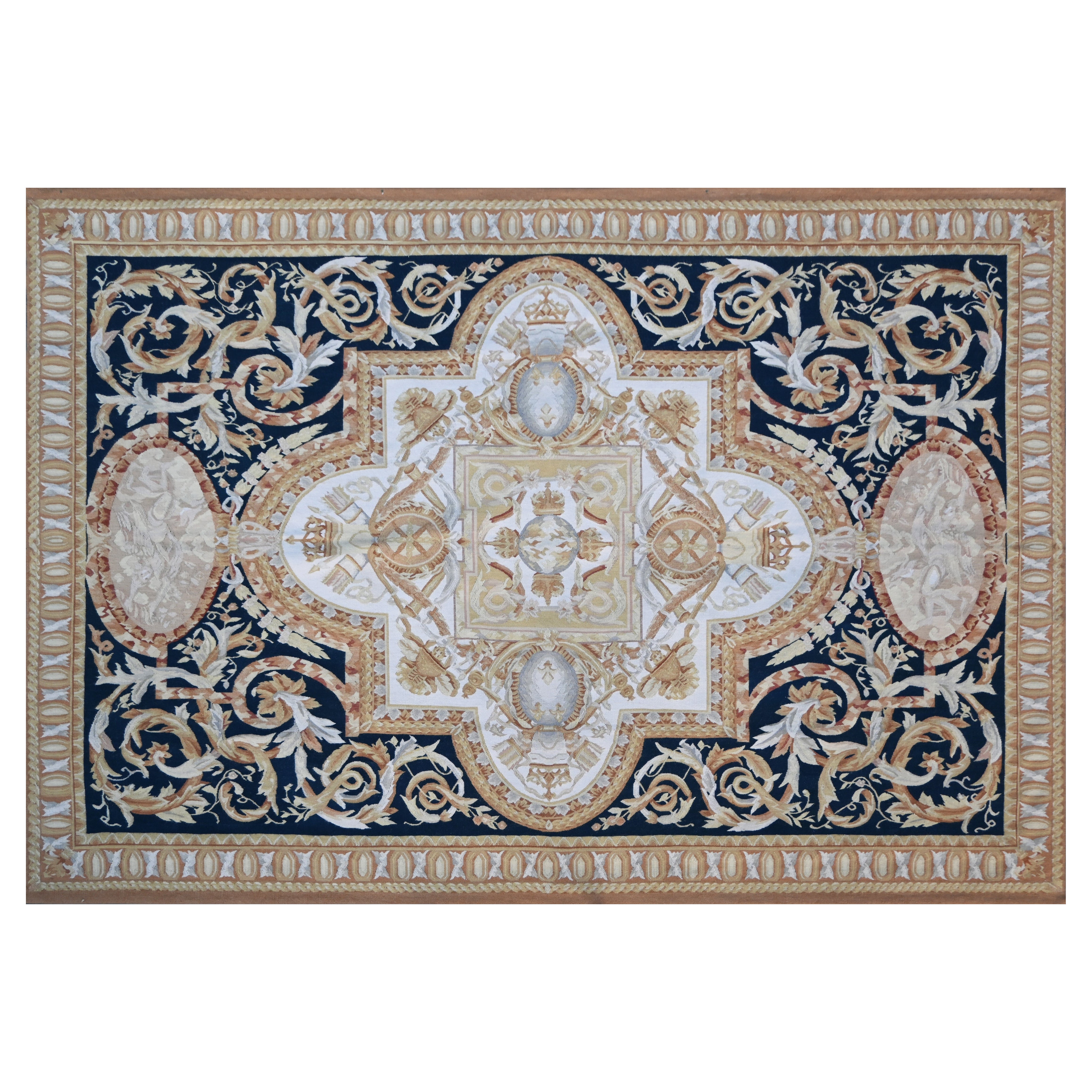19th Century rug  style Aubusson French Napoleon III - 280x184 - No. 1521