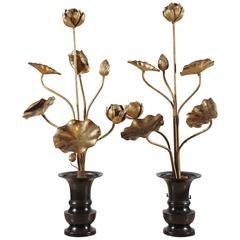 Antique Japanese Giltwood Flowers