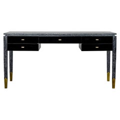 Anna Desk in Black Limed Oak, Handcrafted in Portugal by Duistt