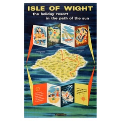 Original Vintage Train Travel Poster Isle Of Wight Holiday British Railways