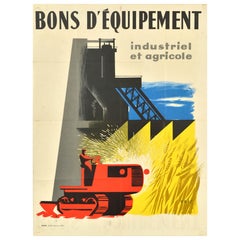Poster d'epoca originale Attrezzature Agricole Industriali Buoni Castel Francia