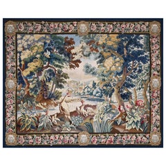 Tapiz Francés de Verdor, Manufactura Aubusson Siglo XIX - L232XH174 - N 1519