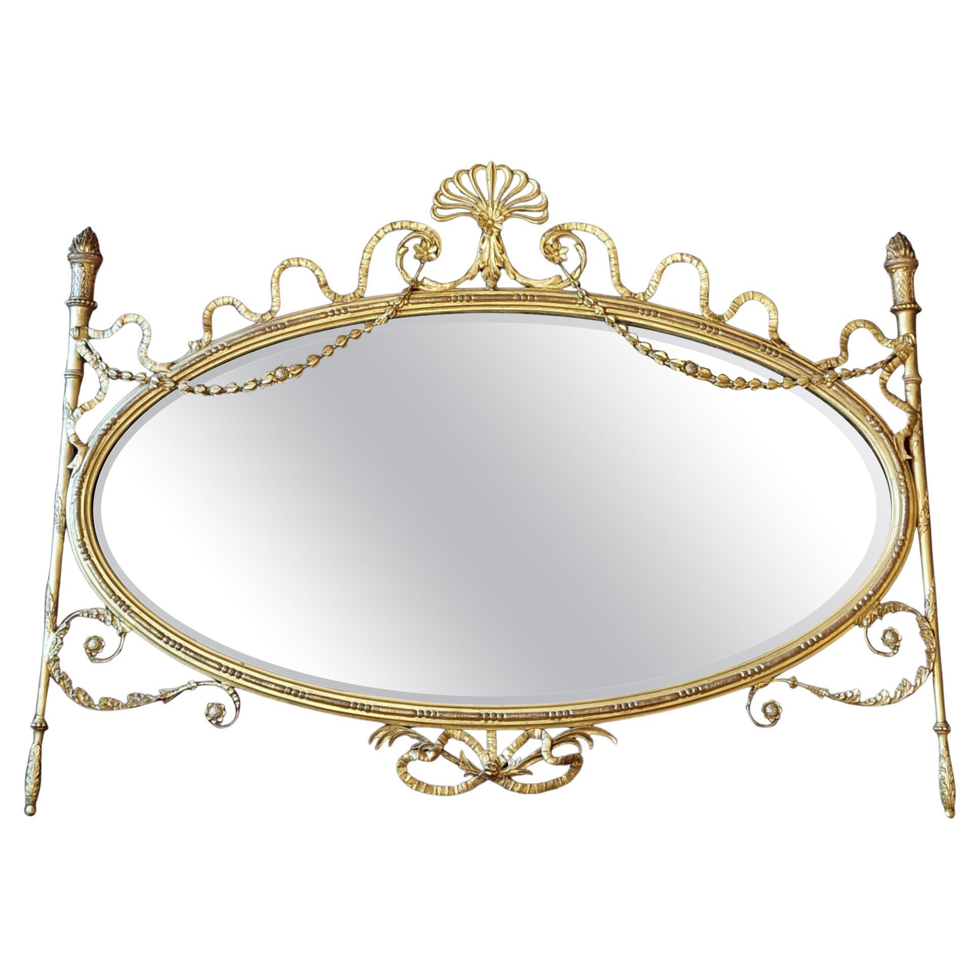 Ornate gilt 19th Century Overmantel Mirror