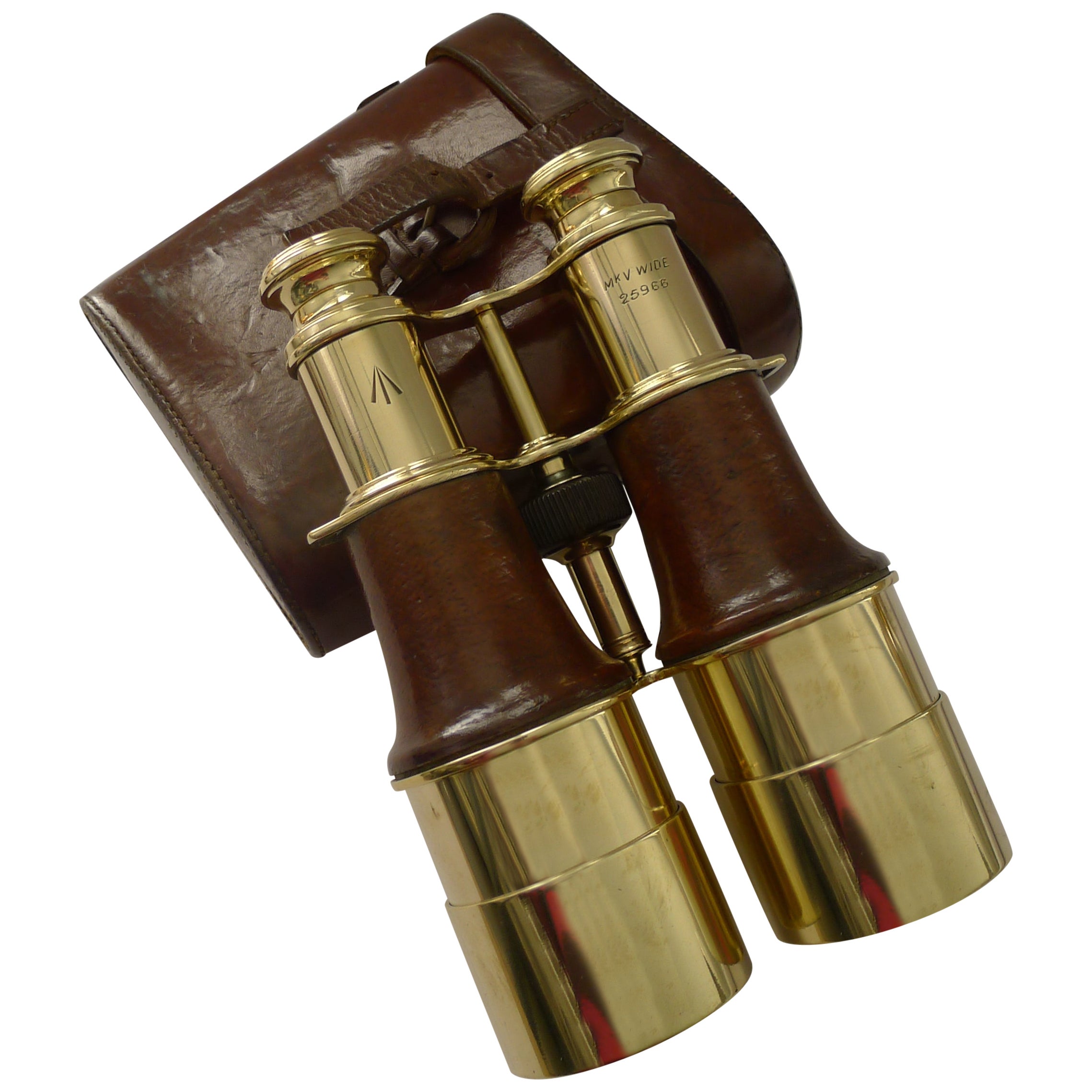 Pair WW1 Binoculars and Case, British Officer's Issue - A Tubeuf, Paris