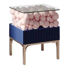 Comodino decorativo in ottone e bolle dipinte di PANOPTIKUM COLLECTIONS