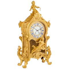 Very Large Antique Louis XV Style Mantel Clock by Beurdeley and Raingo Frères