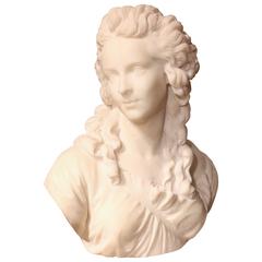 Marble Bust of a Woman, French, 19th Century 2