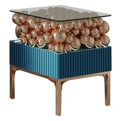 Comodino decorativo in ottone e bolle dipinte di PANOPTIKUM COLLECTIONS