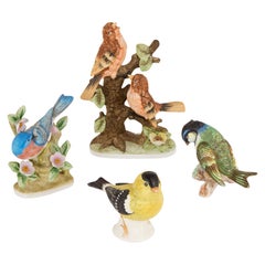 Collection of Four 20th Century Bisque Porcelain Bird Models