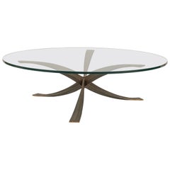 Tavolino da caffè/cocktail in bronzo fuso di Michel Mangematin.  Francia c1962