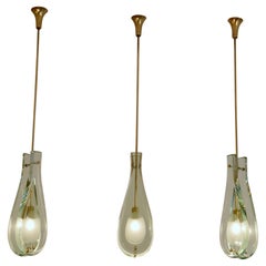 Set of three Max Ingrand for Fontana Arte pendant lights model 2259