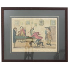 BILLIARDS Druck, nach H. Bunbury, Thomas Rowlandson