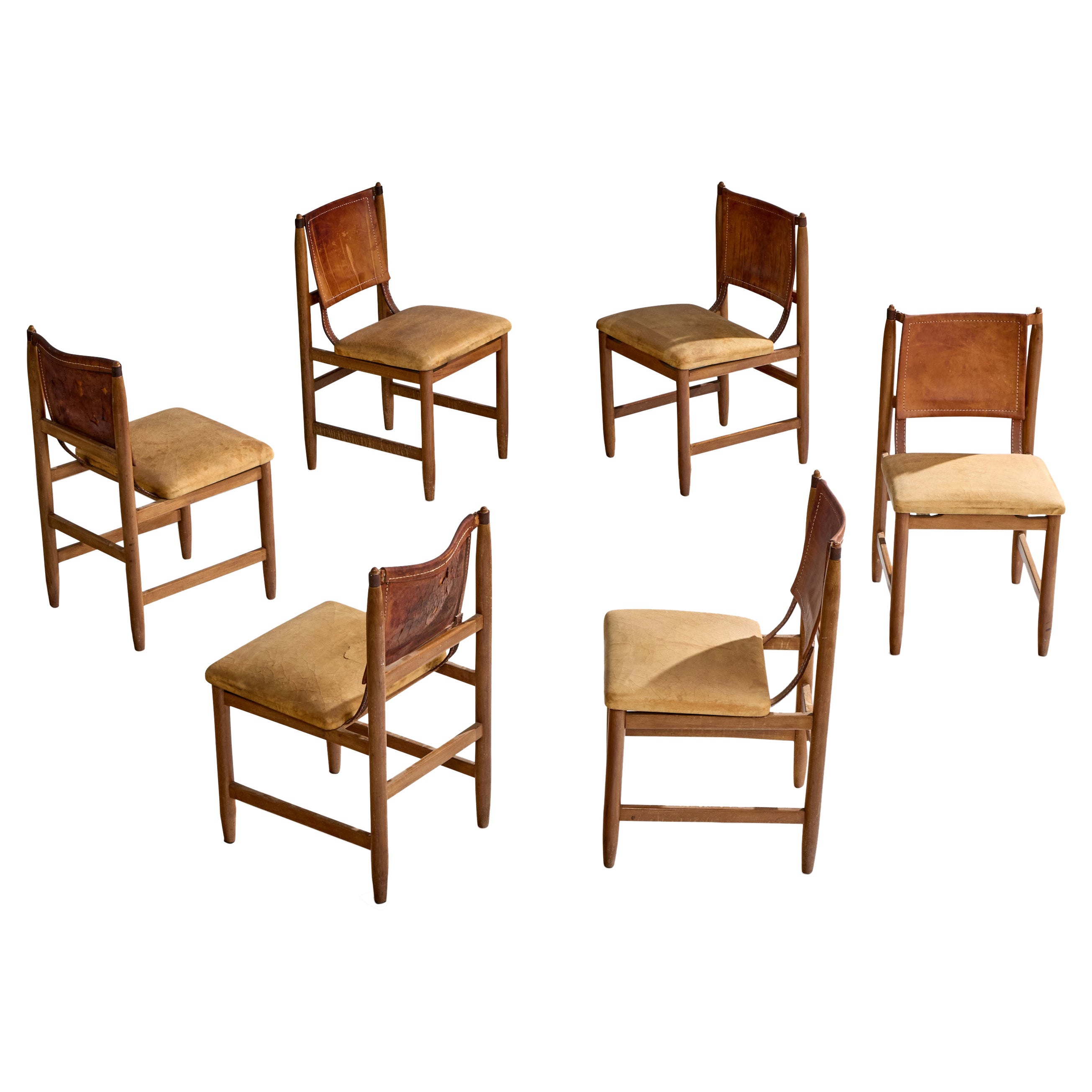 Jorge Jabour Mauad, Sedie da pranzo, Pelle, Wood, Brasile, 1960
