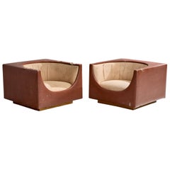 Jorge Zalszupin, Chaises longues, similicuir, Tissu, Brésil, 1969