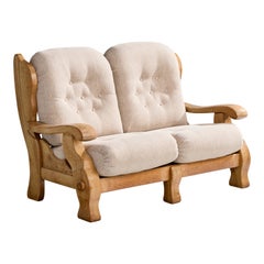 American Designer, Sofa, Oak, Fabric, USA, 1950s