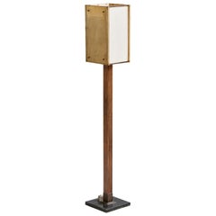 Joaquim Tenreiro Atribución, Lámpara de pie, Madera, Metal, Acrílico, Brasil, 1960
