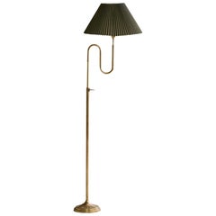 Enrico Furio Dominici, Floor Lamp, Brass, Paper, Brazil, 1950s